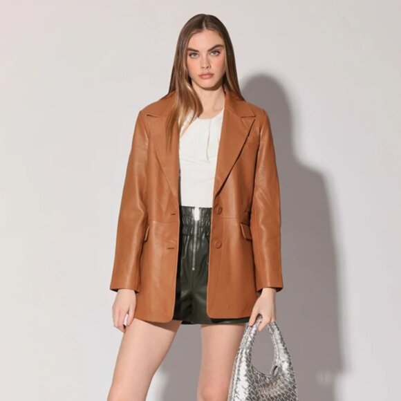 WALTER BAKER LAMB LEATHER BLAZER NWT - Picture 1 of 4